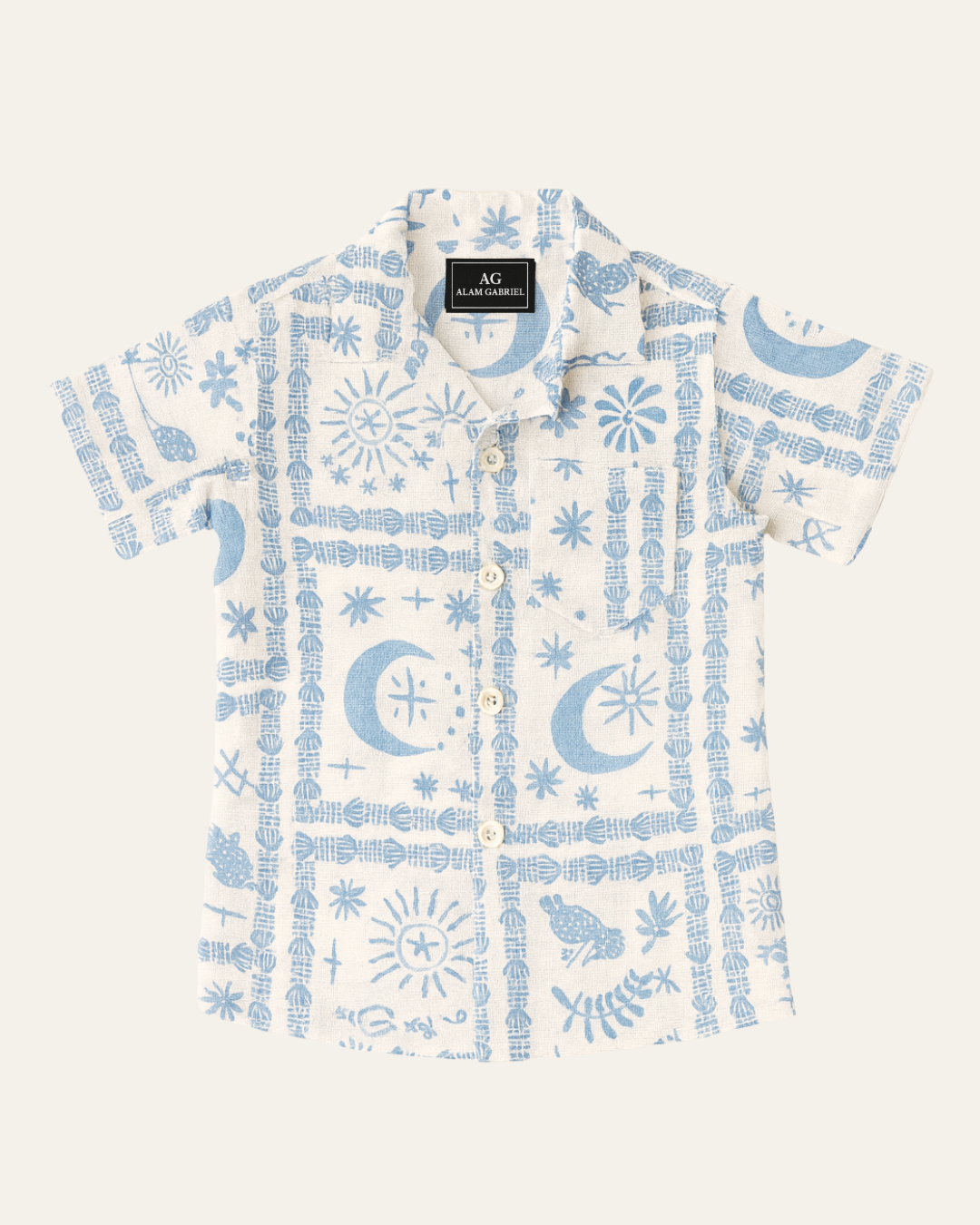 Camisa Lino Texturizada Ancestral Azul