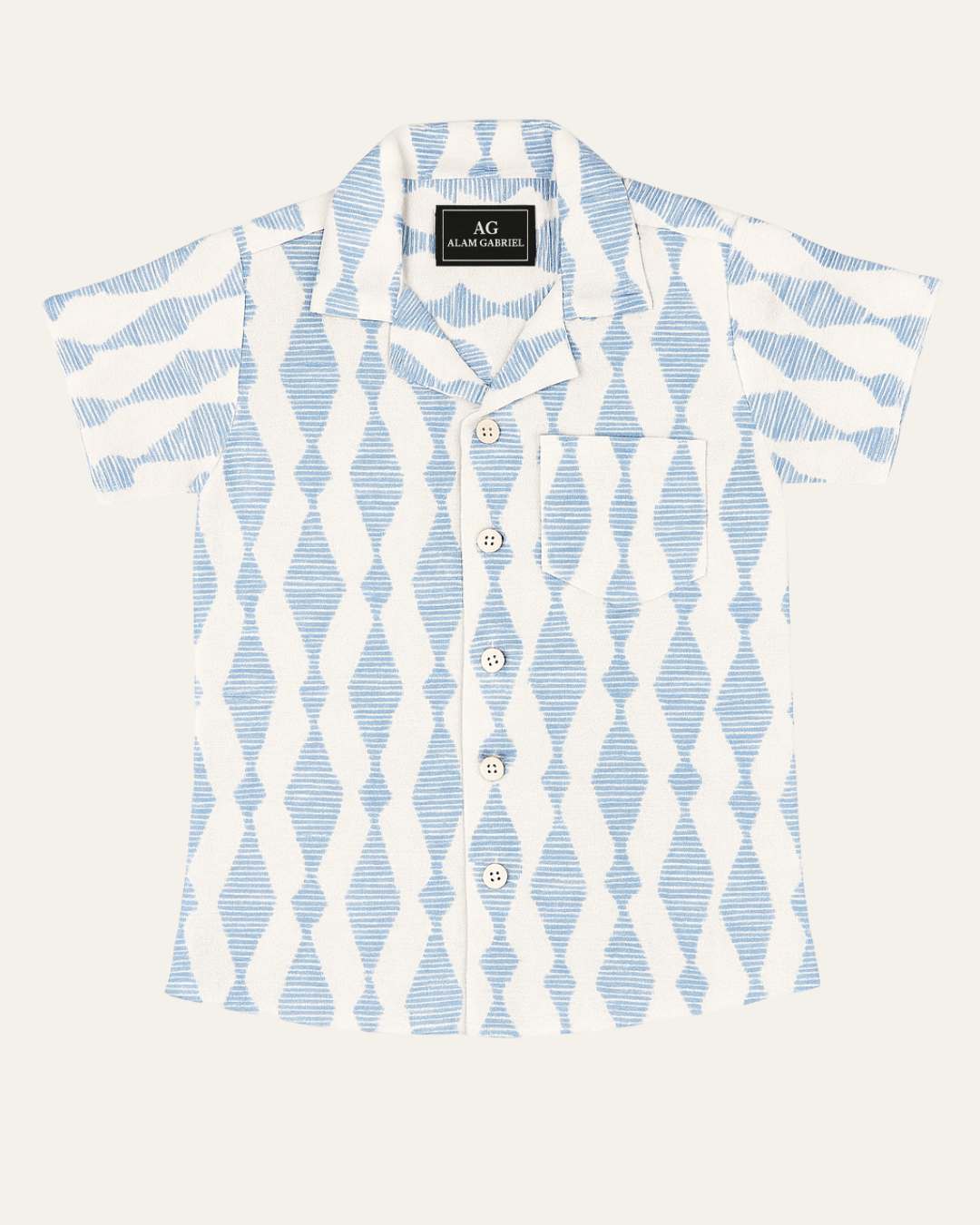 Camisa Lino Texturizada Remolino Azul