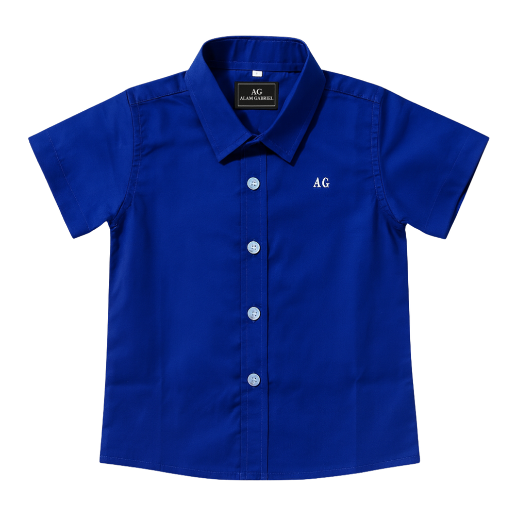 Set camisero pantalón bermuda y camisa Azul Rey