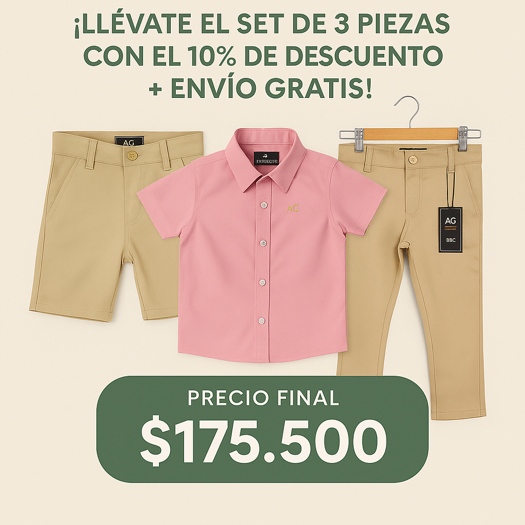 Set camisero pantalón bermuda y camisa.