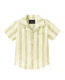 Camisa Lino Texturizada Rayas Verdes