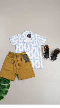 Conjunto camisa lino estampada
