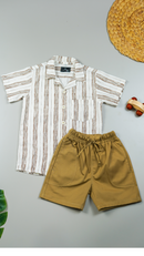 Conjunto camisa lino estampada