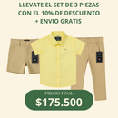 Set camisero pantalón bermuda y camisa Amarillo