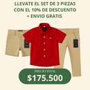 Set camisero pantalón bermuda y camisa rojo
