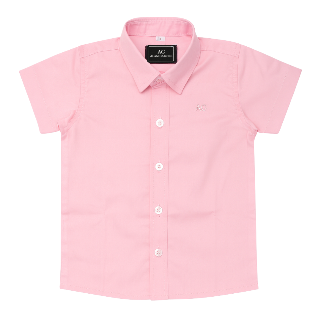Camisa de niño manga corta rosada