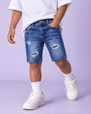 Bermuda Jeans Rígida Azul Medio