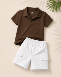Polo Bose Marron + Bermuda Cargo