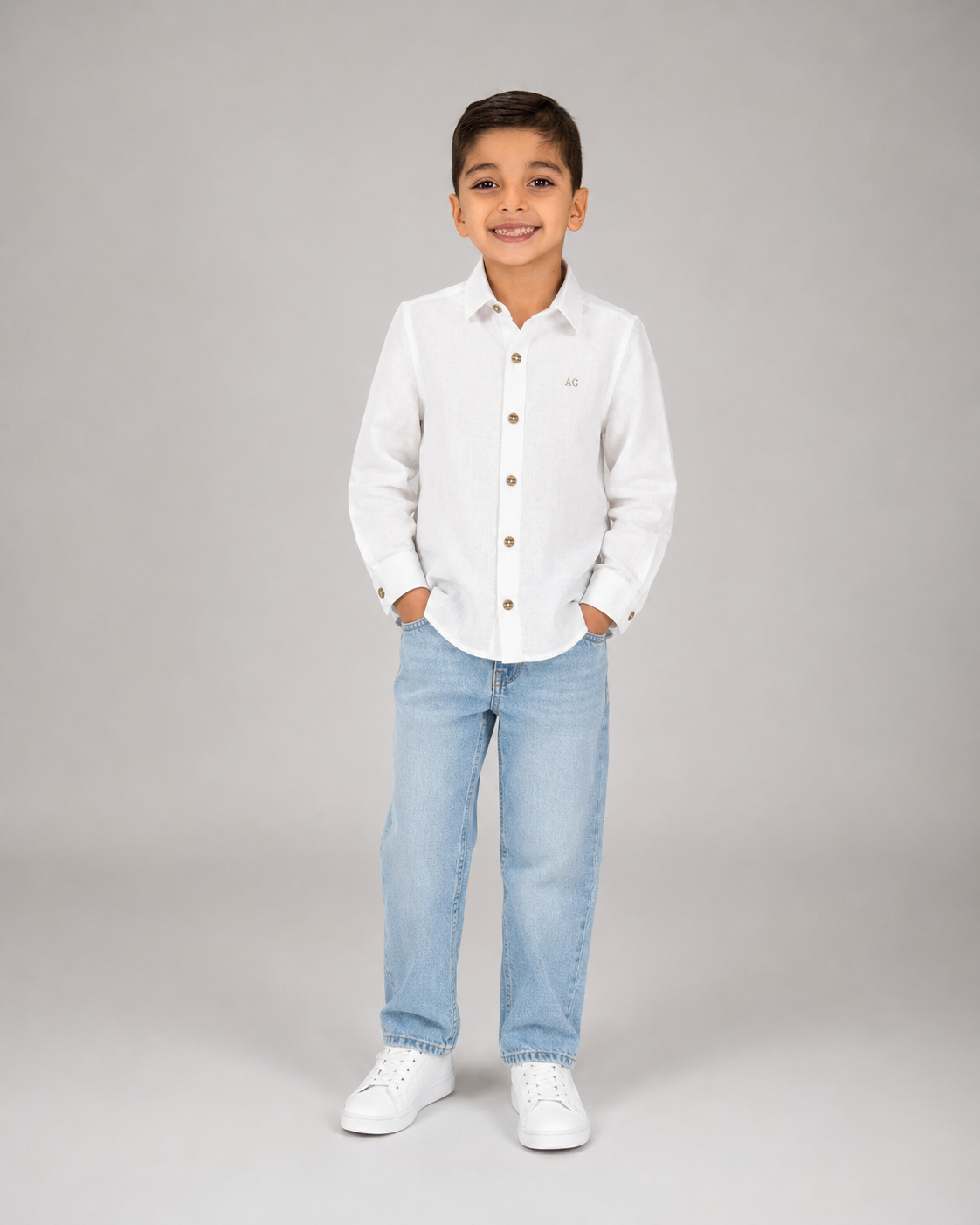Camisa De lino AG Blanca