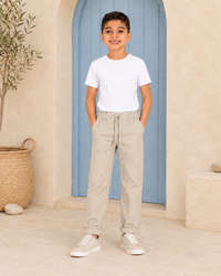 Pantalón Bota Recta Beige