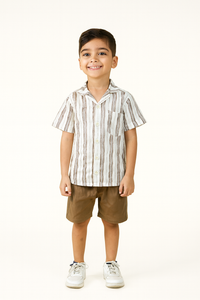 Conjunto Camisa Lino Estampada Ref: 1