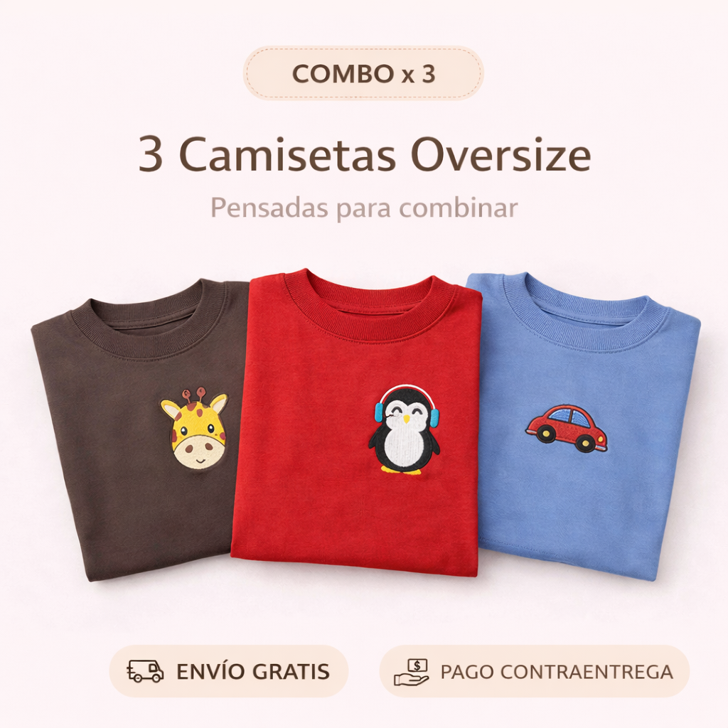 Nuevo Pack x 3 Oversize
