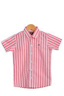 Camisa de niño manga rayas guayaba