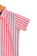 Camisa de niño manga rayas guayaba