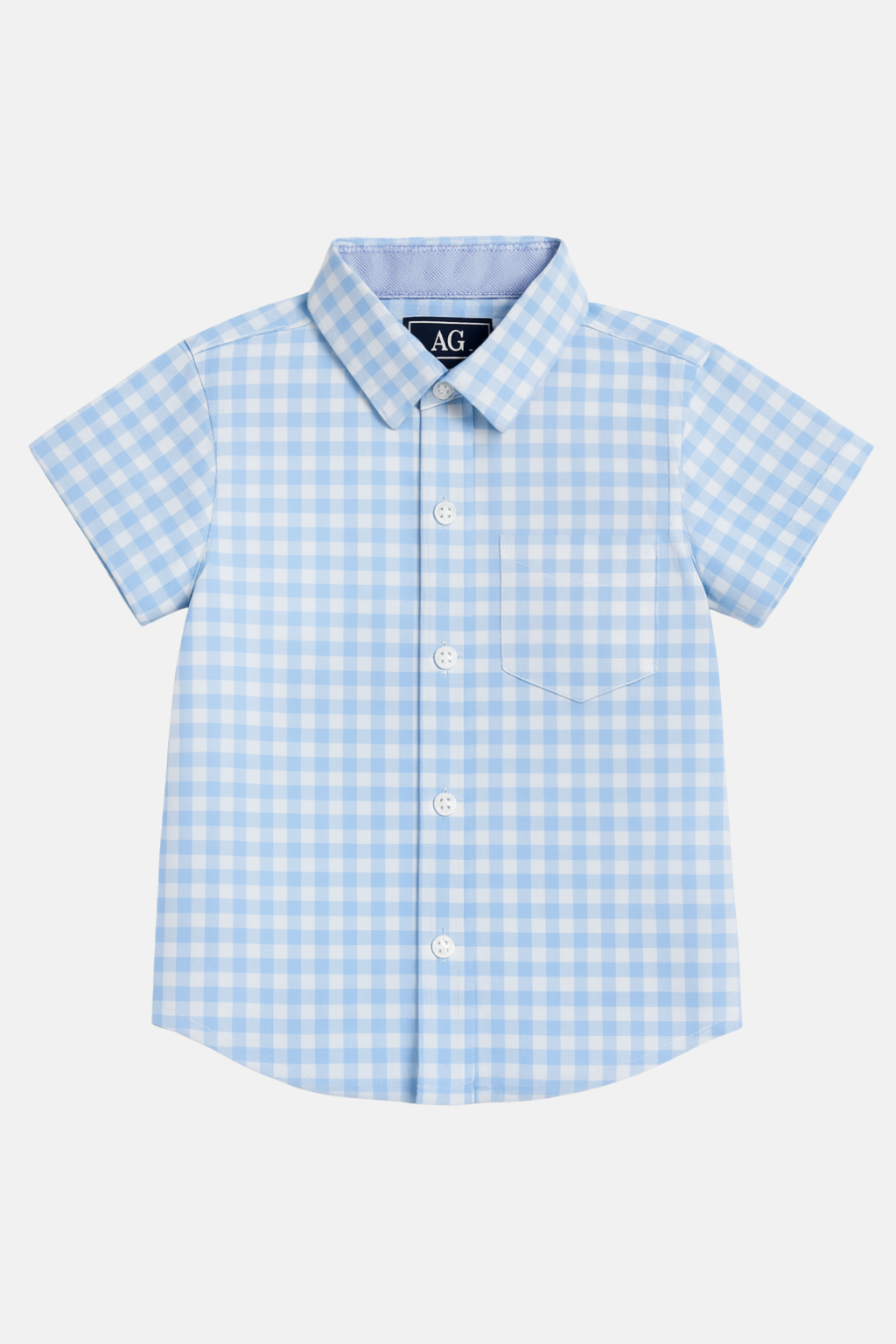 Camisa De Niño Cuadro Celeste