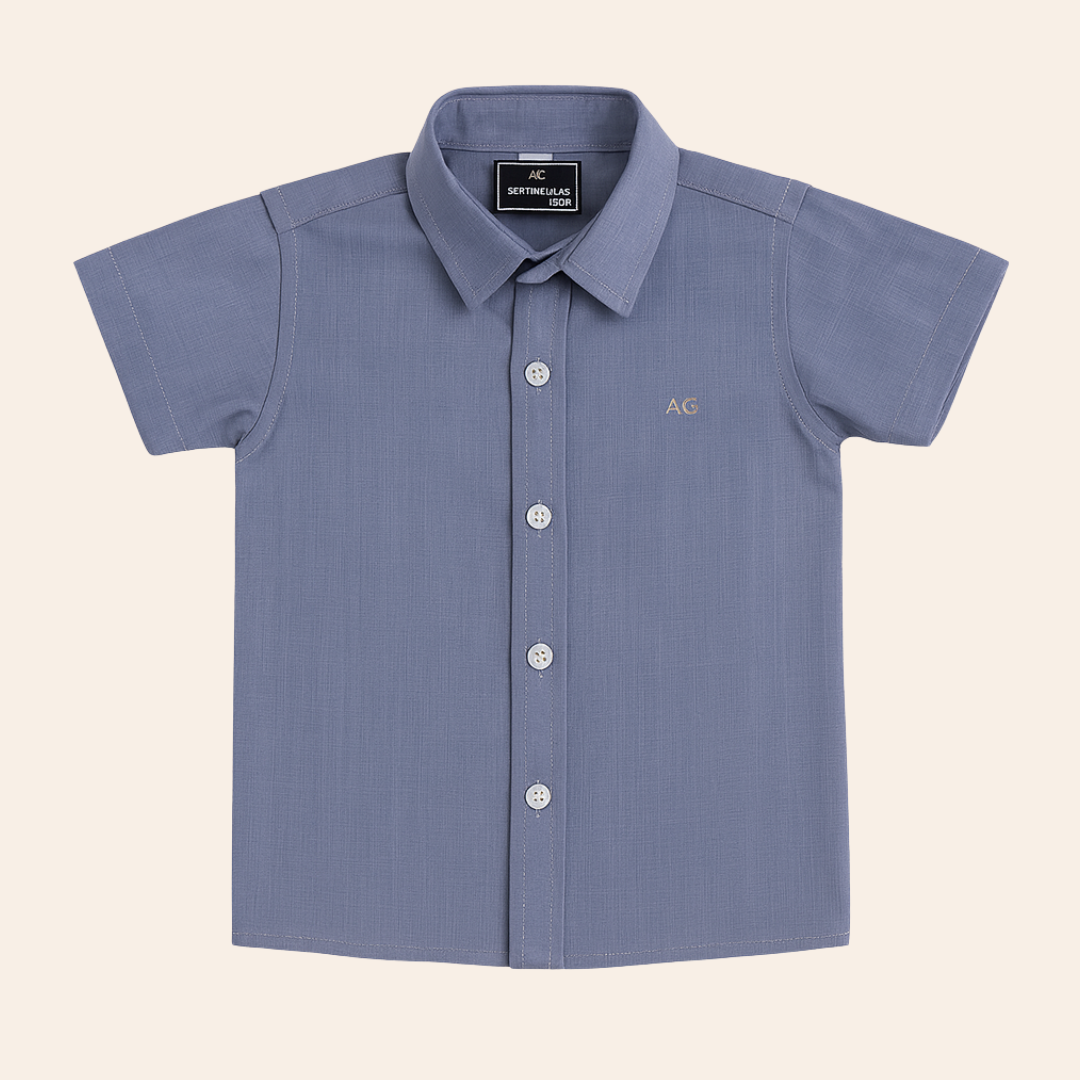 Camisa En Lino Milane Azul