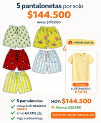 Combo x 5 Pantalonetas + Sueter Basico
