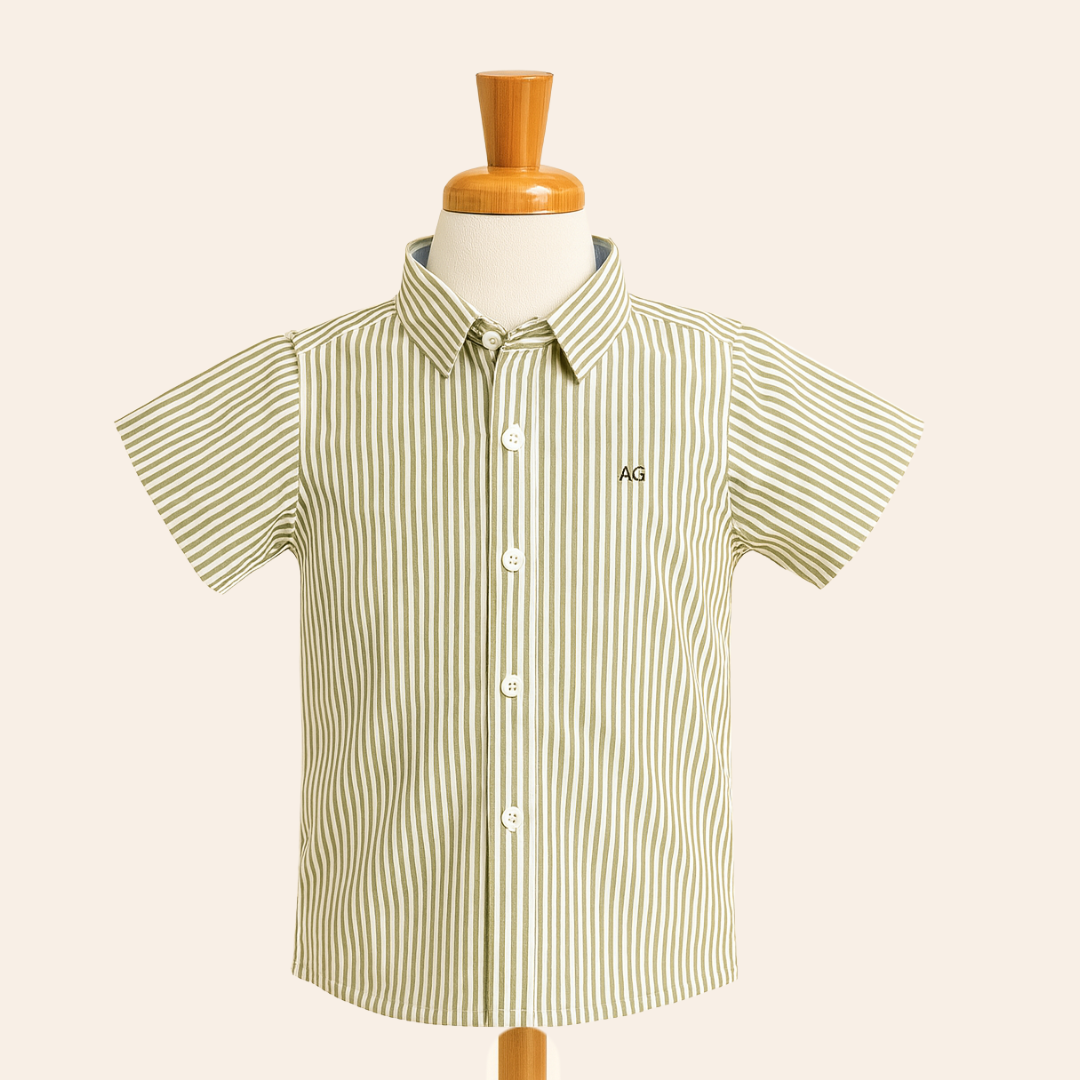 Camisa rayas verde de Niño