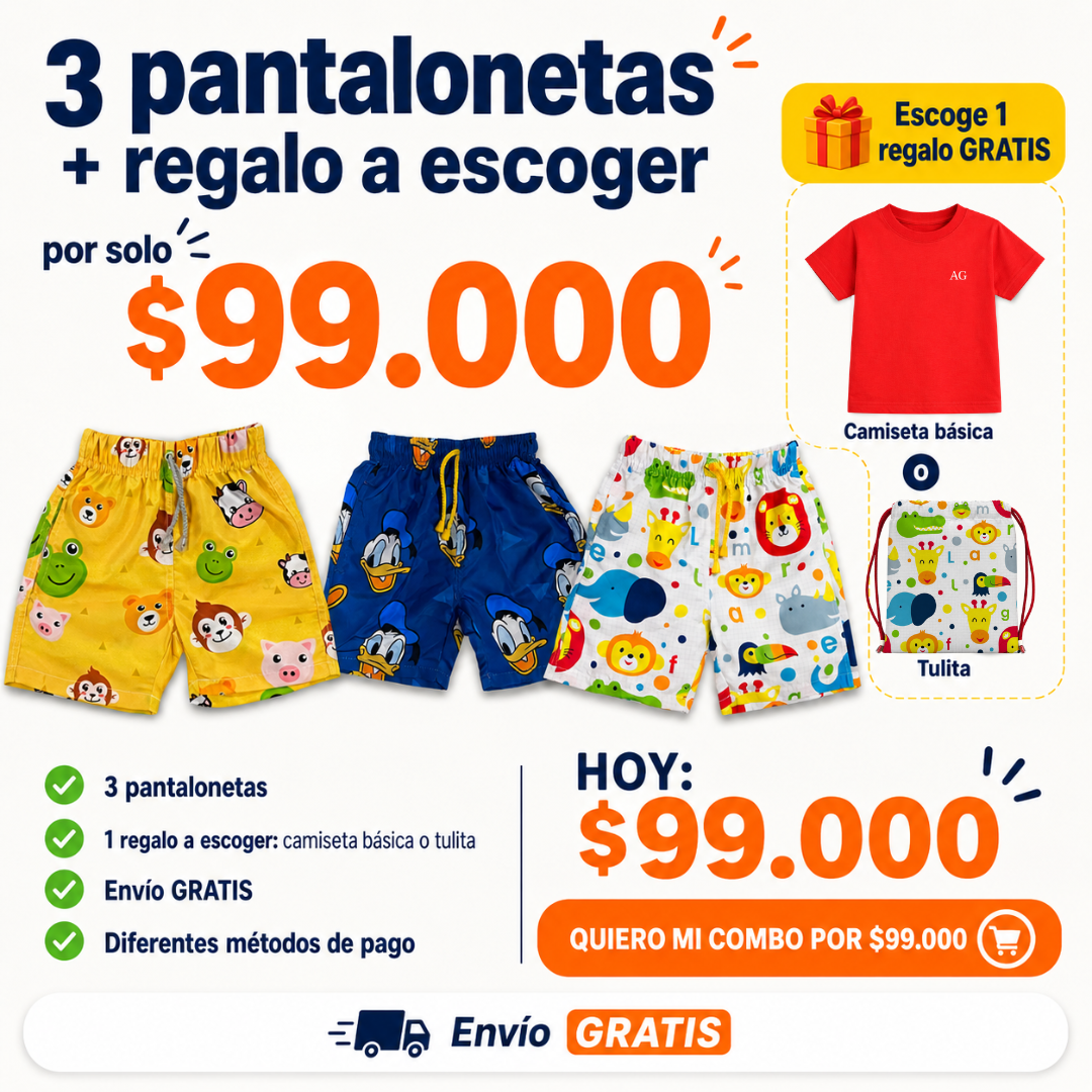 Combo x 3 Pantalonetas + Regalo