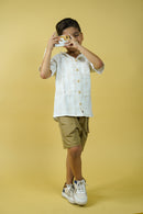 Conjunto camisa lino estampada