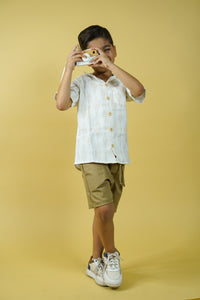 Conjunto camisa lino estampada