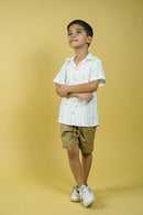 Conjunto camisa lino estampada