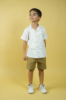 Conjunto camisa lino estampada