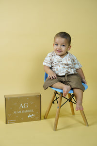 Conjunto camisa lino estampada