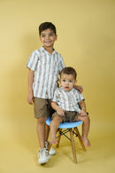 Conjunto camisa lino estampada