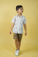 Conjunto camisa lino estampada