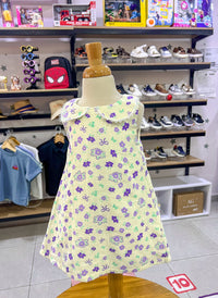 Vestido En Lino Laura Flor Morada