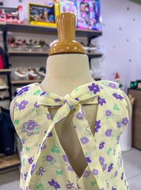 Vestido En Lino Laura Flor Morada