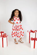 Vestido de corazones rojos y blancos