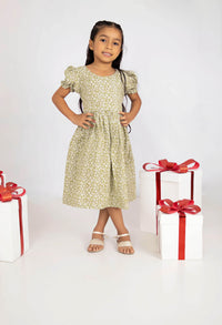 Vestido De Niña Verde Primavera