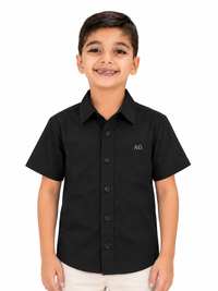 Camisa de niño manga corta negra