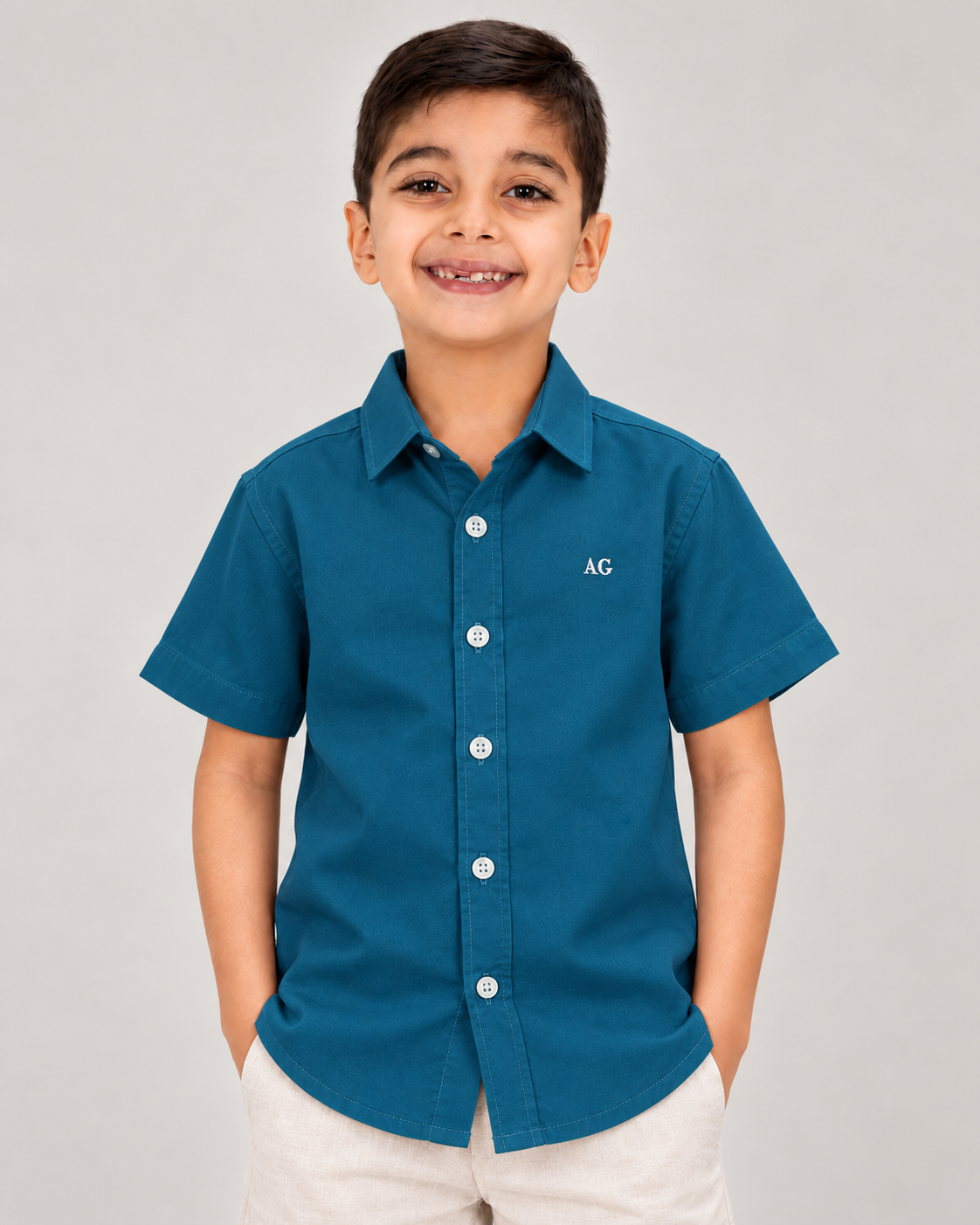 Camisa De Niño Azul Petroleo