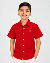 Camisa de niño manga corta roja