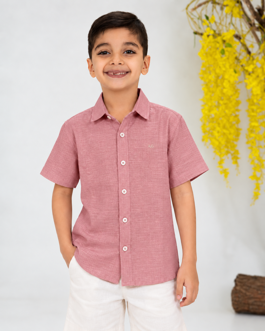 Camisa en Lino Paola Rosada