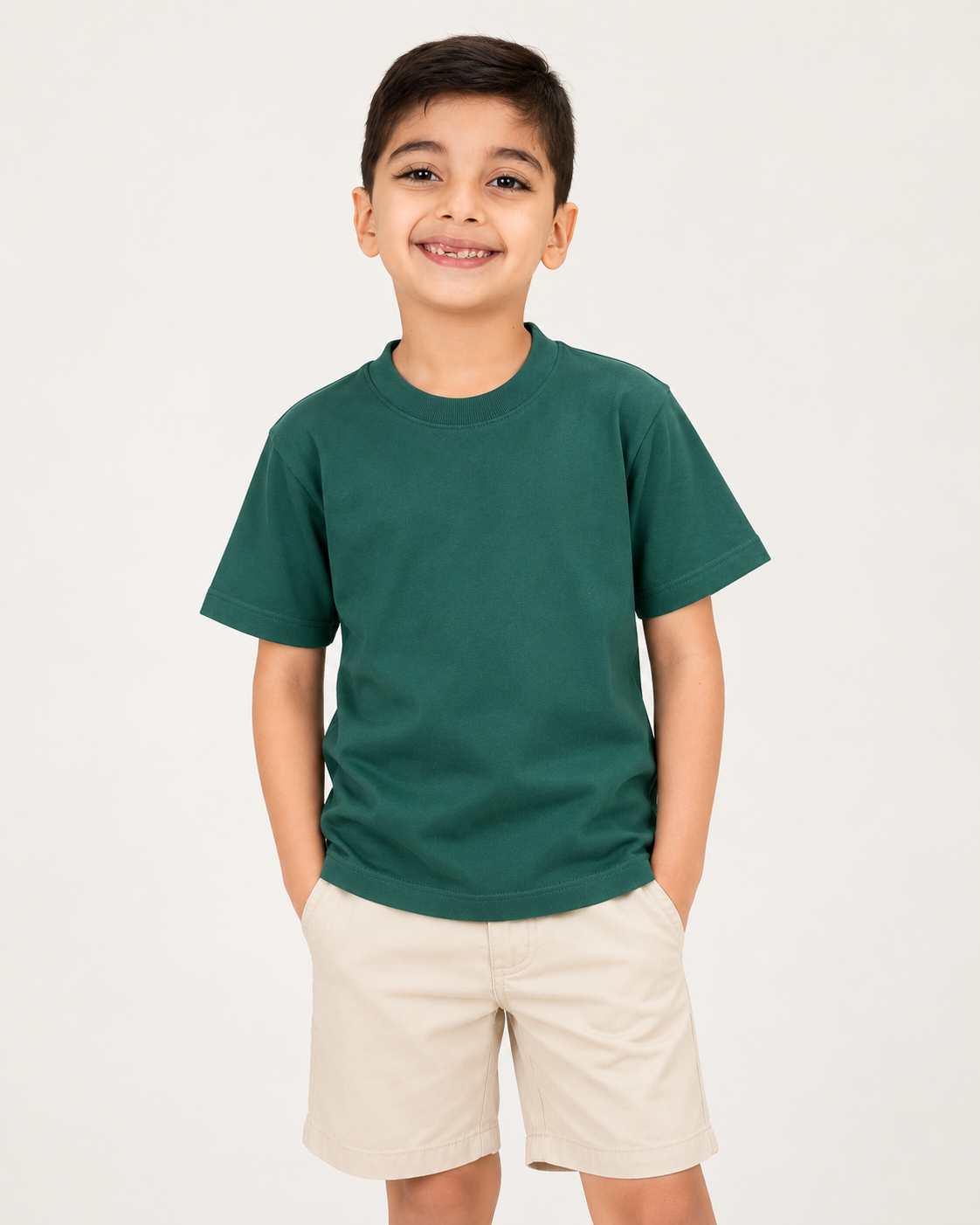 Camiseta Tela Pesada Verde Botella