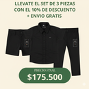 Set camisero pantalón Negro, Bermuda Negra y Camisa Negra