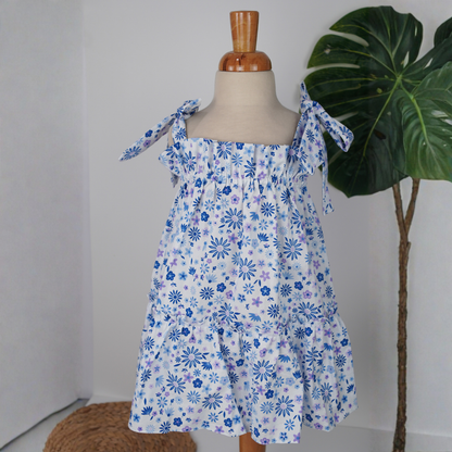 Vestido de Niña Flores Azules
