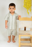 Conjunto Lino Gaby Rayas Verde